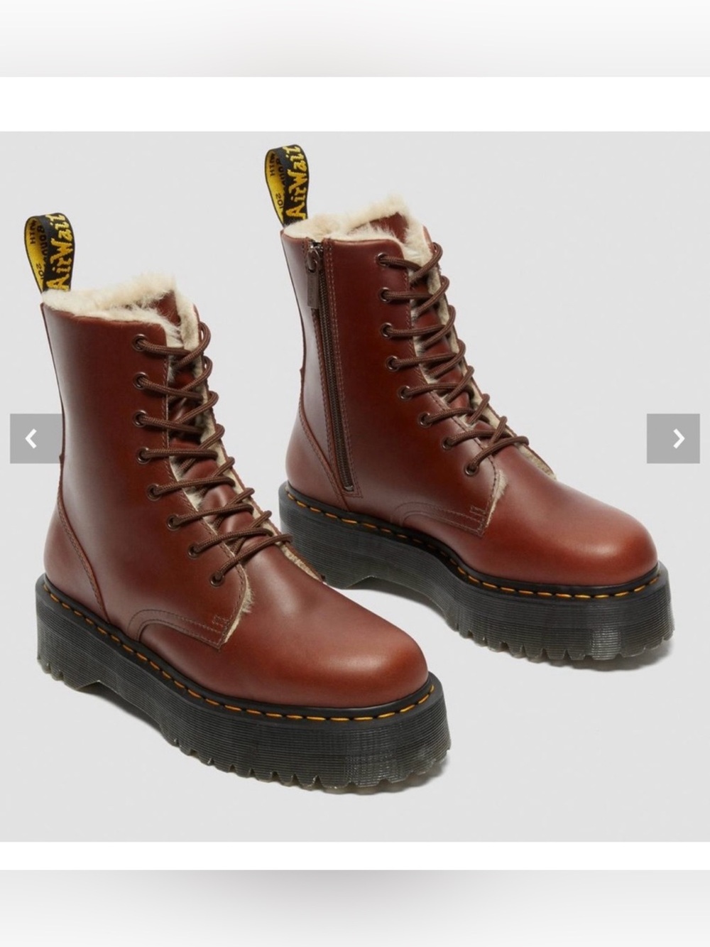 Dr. Martens Women's Brown Abruzzo boots with fur size 8W/7M